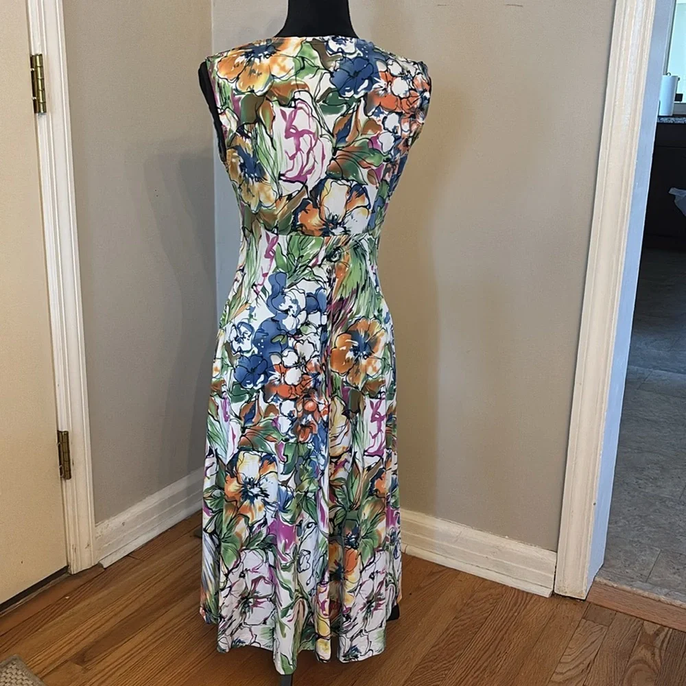 Christopher & Banks Sleeveless Floral Midi Dress Size M - Picture 3 of 14
